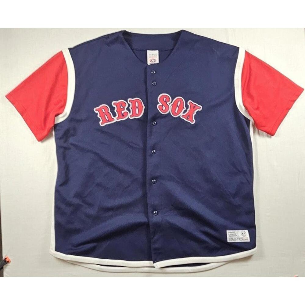 Boston Red Sox True Fan Genuine MLB BLUE Jersey Adult Size XX-Large Vintage‎